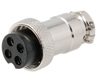Conector micrófono hembra aéreo 4 pin