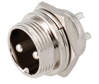Conector micrófono macho para chasis 2 pin