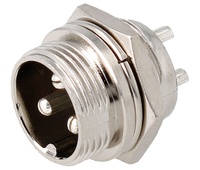 Conector micrófono macho para chasis 3 pin