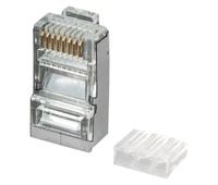 Conector modular RJ45 FTP Cat.6 con guia 3µm oro
