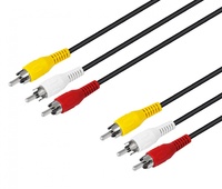 Conexión 3 RCA macho a 3 RCA macho