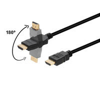 Conexión HDMI 2.0b 4K Hi-Speed macho - macho giro 180º 2m