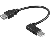 Conexión USB-A 2.0 codo macho-hembra USB-A 2.0
