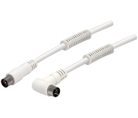 Conexión antena TV macho - hembra codo, con ferritas 2.5m