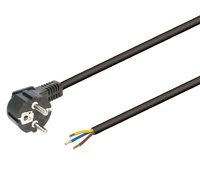 Conexión de red Schuko codo CEE7/7 a hilos 3x1.5mm2 negro 