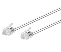 Conexión modular RJ11 6V/4C macho - macho, 2.0m Blanco