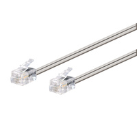 Conexión modular RJ11 6V/4C macho - macho, 5.0m Blanco