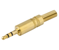 Jack macho estéreo 3,5mm dorado