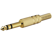 Jack macho estérero de 6,3mm dorado