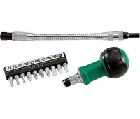 Juego de destornilladores con adaptador flexible