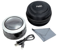 Lupa de mesa ajustable con 3 LED y batería Li-Ion