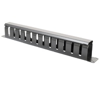 Organizador de cables con cepillos y cubierta  1U 19"