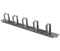 Organizador de cables con ganchos y cepillos  1U 19"