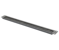 Organizador de cables con ventana central y cepillos  1U 19"