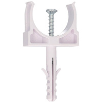 Pack 50u fijadores de tubo con taco Ø25mm