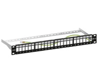 Panel Rack 19" Patch panel 24 puertos Keystone Negro
