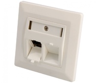 Panel frontal para empotrar RJ45 x2 Keystone