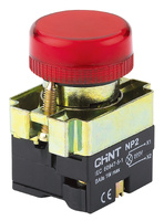 Piloto directo (led) metálico rojo 230Vca