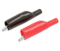 Pinzas de cocodrilo para puntas 4,0mm, Roja y Negra