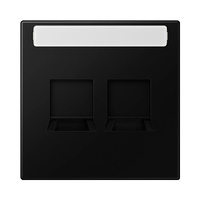 Placa central para toma modular universal doble con regleta de inscripción 9x58mm negro mate LS990 Jung