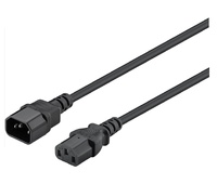 Prolongador de red macho IEC C14 a hembra IEC C13 rectos