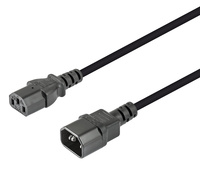 Prolongador de red macho IEC C14 a hembra IEC C13 rectos
