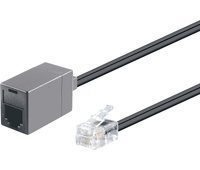 Prolongador modular RJ11 6V/4C macho - hembra, 3.0m Negro