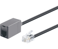 Prolongador modular RJ11 6V/4C macho - hembra, 6.0m Negro