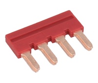 Puente para conector de palanca carril DIN, 4,0mm2 4 vías