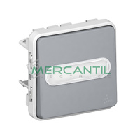 Pulsador Inversor Luminoso con Portaetiquetas Plexo LEGRAND