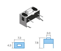 Pulsador de tacto horizontal