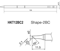 Punta para soldador HKFM2028 y estaciones HKFX951 y HKFX952