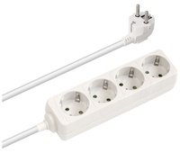 Regleta alimentación Schuko con cable, sin interruptor 1E:4S