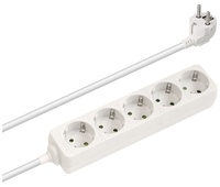 Regleta alimentación Schuko con cable, sin interruptor 1E:5S