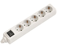 Regleta alimentación Schuko con interruptor, sin cable 1E:5S