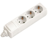 Regleta alimentación Schuko sin cable, sin interruptor 1E:3S