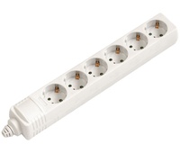 Regleta alimentación Schuko sin cable, sin interruptor 1E:6S