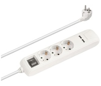 Regleta de alimentación Schuko 1E:3S + 2 USB 2.1A