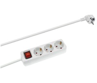 Regleta de alimentación Schuko con interruptor 1E:3S