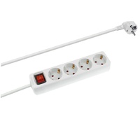 Regleta de alimentación Schuko con interruptor 1E:4S