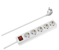 Regleta de alimentación Schuko con interruptor 1E:5S
