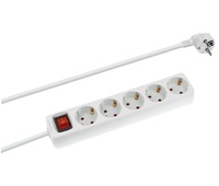 Regleta de alimentación Schuko con interruptor 1E:5S