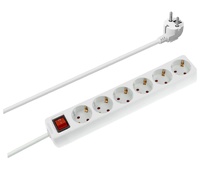 Regleta de alimentación Schuko con interruptor 1E:6S