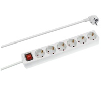 Regleta de alimentación Schuko con interruptor 1E:6S