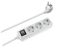 Regleta de red Schuko con interruptor 1E:3S