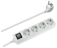 Regleta de red Schuko con interruptor 1E:4S