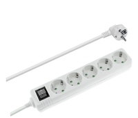 Regleta de red Schuko con interruptor 1E:5S