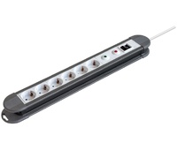 Regleta de red Schuko con interruptor y protección 1E:6S