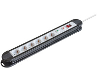 Regleta de red Schuko con interruptor y protección 1E:9S