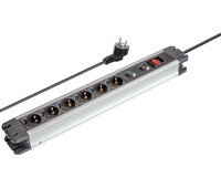 Regleta red Schuko, interruptor y protección 1E:6S Rack 19"